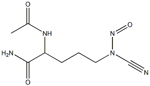 2-アセチルアミノ-5-[(ニトロソ)シアノアミノ]バレルアミド 化学構造式