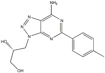 (R)-3-[7-アミノ-5-(p-トリル)-3H-1,2,3-トリアゾロ[4,5-d]ピリミジン-3-イル]プロパン-1,2-ジオール 化学構造式