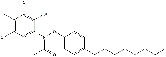 2-(4-オクチルフェノキシアセチルアミノ)-4,6-ジクロロ-5-メチルフェノール 化学構造式