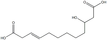 3-ヒドロキシ-9-ドデセン二酸 化学構造式