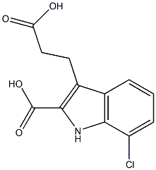 2-カルボキシ-7-クロロ-1H-インドール-3-プロピオン酸 化学構造式