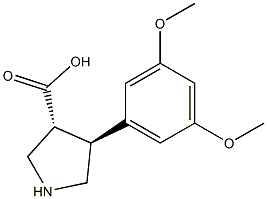 (3R,4S)-4-(3,5-二甲氧基苯基)吡咯烷-3-羧酸, , 结构式