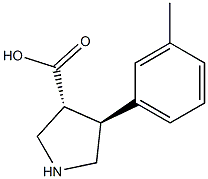 (3R,4S)-4-邻甲苯基吡咯烷-3-羧酸, , 结构式