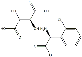 (S)-(+)-2-(2-氯苯基)甘氨酸甲酯酒石酸盐 结构式
