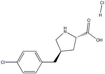 反式-4-(4-氯苄基)-L-脯氨酸盐酸盐, , 结构式