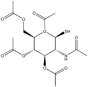 2-Acetamido-1,3,4,6-tetra-O-acetyl-2-deoxy-b-D-thioglucopyranose Struktur