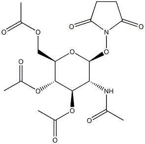 O-(2-Acetamido-3,4,6-tri-O-acetyl-2-deoxy-b-D-glucopyranosyl)-N-hydroxysuccinimide Struktur