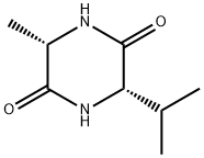 (S,S)-3-Isopropyl-6-methylpiperazine-2,5-dione 结构式