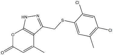 3-{[(2,4-dichloro-5-methylphenyl)thio]methyl}-4-methyl-1,6-dihydropyrano[2,3-c]pyrazol-6-one