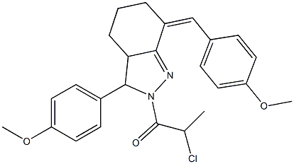2-Chloro-1-[7-(4-methoxy-benzylidene)-3-(4-methoxy-phenyl)-3,3a,4,5,6,7-hexahydro-indazol-2-yl]-propan-1-one