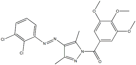 {4-[2-(2,3-dichlorophenyl)diaz-1-enyl]-3,5-dimethyl-1H-pyrazol-1-yl}(3,4,5-trimethoxyphenyl)methanone