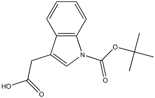 2-(1-(tert-butoxycarbonyl)-1H-indol-3-yl)acetic acid Struktur