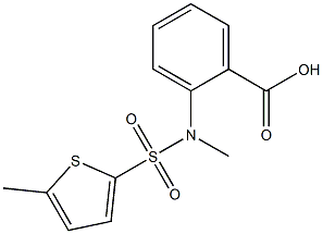 2-[methyl(5-methylthiophene-2-)sulfonamido]benzoic acid Structure