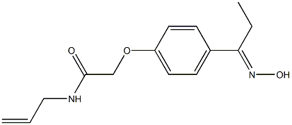 N-allyl-2-{4-[(1E)-N-hydroxypropanimidoyl]phenoxy}acetamide Struktur