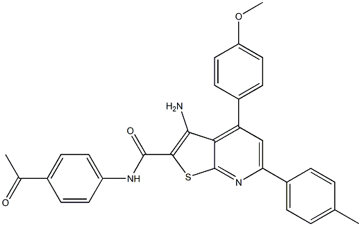 N-(4-acetylphenyl)-3-amino-4-(4-methoxyphenyl)-6-(4-methylphenyl)thieno[2,3-b]pyridine-2-carboxamide