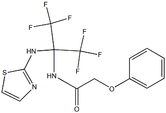 2-phenoxy-N-[2,2,2-trifluoro-1-(1,3-thiazol-2-ylamino)-1-(trifluoromethyl)ethyl]acetamide|