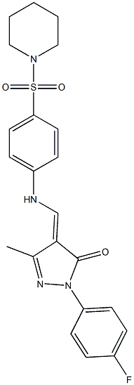 2-(4-fluorophenyl)-5-methyl-4-{[4-(1-piperidinylsulfonyl)anilino]methylene}-2,4-dihydro-3H-pyrazol-3-one