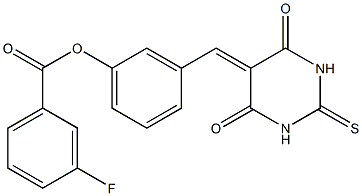 3-[(4,6-dioxo-2-thioxotetrahydro-5(2H)-pyrimidinylidene)methyl]phenyl 3-fluorobenzoate