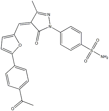 4-(4-{[5-(4-acetylphenyl)-2-furyl]methylene}-3-methyl-5-oxo-4,5-dihydro-1H-pyrazol-1-yl)benzenesulfonamide
