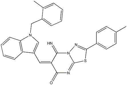 5-imino-6-{[1-(2-methylbenzyl)-1H-indol-3-yl]methylene}-2-(4-methylphenyl)-5,6-dihydro-7H-[1,3,4]thiadiazolo[3,2-a]pyrimidin-7-one