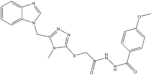 2-{[5-(1H-benzimidazol-1-ylmethyl)-4-methyl-4H-1,2,4-triazol-3-yl]sulfanyl}-N'-(4-methoxybenzoyl)acetohydrazide