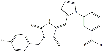3-(2-{[1-(4-fluorobenzyl)-2,5-dioxo-4-imidazolidinylidene]methyl}-1H-pyrrol-1-yl)benzoic acid