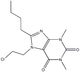 8-butyl-7-(2-chloroethyl)-1,3-dimethyl-3,7-dihydro-1H-purine-2,6-dione 结构式