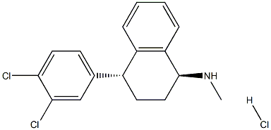 (1S,4R)-trans-4-(3,4-Dichlorophenyl)-1,2,3,4-tetrahydro-N-methyl-1-naphthalenamine.HCl Structure