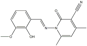 1-{[(E)-(2-hydroxy-3-methoxyphenyl)methylidene]amino}-4,6-dimethyl-2-oxo-1,2-dihydro-3-pyridinecarbonitrile