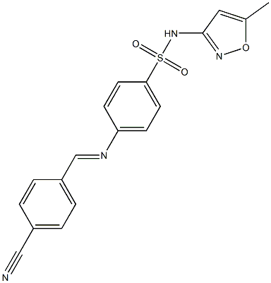4-{[(E)-(4-cyanophenyl)methylidene]amino}-N-(5-methyl-3-isoxazolyl)benzenesulfonamide Structure