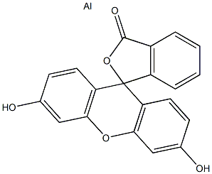 [3',6'-ジヒドロキシスピロ[イソベンゾフラン-1(3H),9'-[9H]キサンテン]-3-オン]·2/3アルミニウム 化学構造式