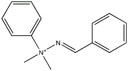 (E)-2-ベンジリデン-1,1-ジメチル-1-フェニルヒドラジニウム 化学構造式