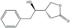(R)-ジヒドロ-4-[(S)-1-ヒドロキシ-2-フェニルエチル]-2(3H)-フラノン 化学構造式