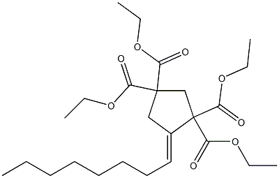 4-オクチリデン-シクロペンタン-1,1,3,3-テトラカルボン酸テトラエチル 化学構造式