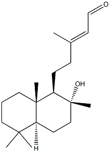 (13E)-8-ヒドロキシラブダ-13-エン-15-アール 化学構造式