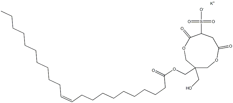 1-[[[(Z)-1-オキソ-11-ドコセン-1-イル]オキシ]メチル]-1-(ヒドロキシメチル)-4,7-ジオキソ-3,8-ジオキサシクロノナン-6-スルホン酸カリウム 化学構造式