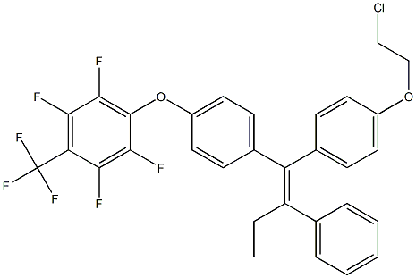 (E)-1-[4-(2-クロロエトキシ)フェニル]-1-[4-[2,3,5,6-テトラフルオロ-4-(トリフルオロメチル)フェノキシ]フェニル]-2-フェニル-1-ブテン 化学構造式