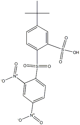 5-tert-ブチル-2-[(2,4-ジニトロフェニル)スルホニル]ベンゼンスルホン酸 化学構造式
