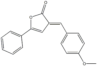 3-[(E)-4-メトキシベンジリデン]-5-フェニルフラン-2(3H)-オン 化学構造式