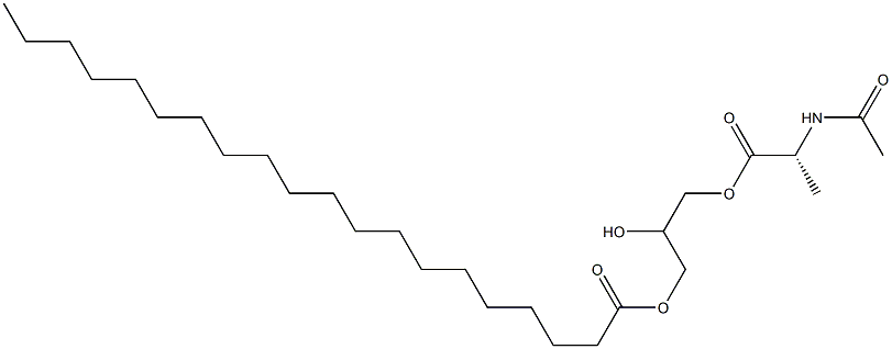 1-[(N-アセチル-D-アラニル)オキシ]-2,3-プロパンジオール3-イコサノアート 化学構造式