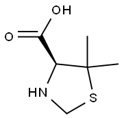 (S)-5,5-ジメチルチアゾリジン-4-カルボン酸 化学構造式
