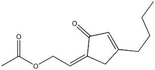 5-[(Z)-2-アセチルオキシエチリデン]-3-ブチル-2-シクロペンテン-1-オン 化学構造式