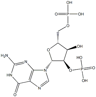 グアノシン2',5'-ビスりん酸 化学構造式