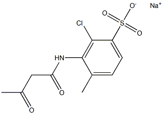 3-(アセトアセチルアミノ)-2-クロロ-4-メチルベンゼンスルホン酸ナトリウム 化学構造式
