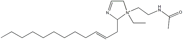 1-[2-(アセチルアミノ)エチル]-2-(2-ドデセニル)-1-エチル-3-イミダゾリン-1-イウム 化学構造式