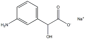 [S,(+)]-m-アミノ-α-ヒドロキシベンゼン酢酸ナトリウム 化学構造式