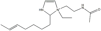 1-[2-(アセチルアミノ)エチル]-1-エチル-2-(5-ヘプテニル)-4-イミダゾリン-1-イウム 化学構造式