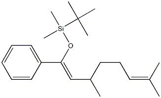 (1Z)-1-フェニル-1-(tert-ブチルジメチルシリルオキシ)-3,7-ジメチル-1,6-オクタジエン 化学構造式