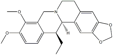 (13S,13aR)-2,3-(メチレンジオキシ)-9,10-ジメトキシ-5,8,13,13a-テトラヒドロ-13-エチル-6H-ジベンゾ[a,g]キノリジン 化学構造式