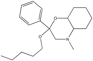 オクタヒドロ-2-ペンチルオキシ-4-メチル-2-フェニル-2H-1,4-ベンゾオキサジン 化学構造式